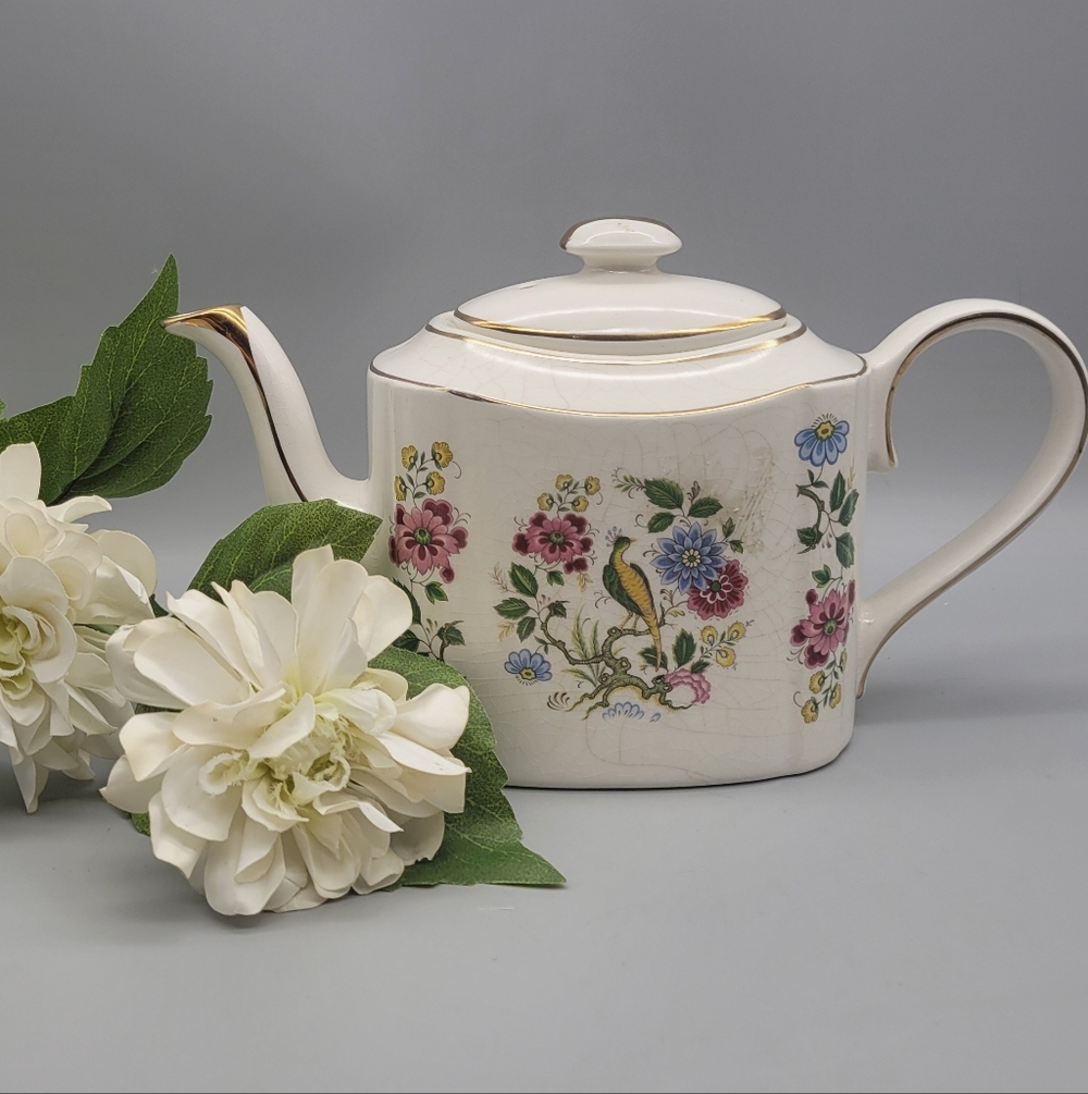Rare Vintage Arthur Wood Donegal Bird of Paradise Teapot made in Staffordshire